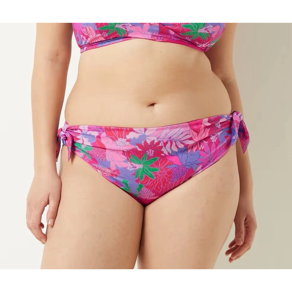 Etam Multi Way Tropical‎ Bikini Bottoms Reversible Pink Womens Size XL